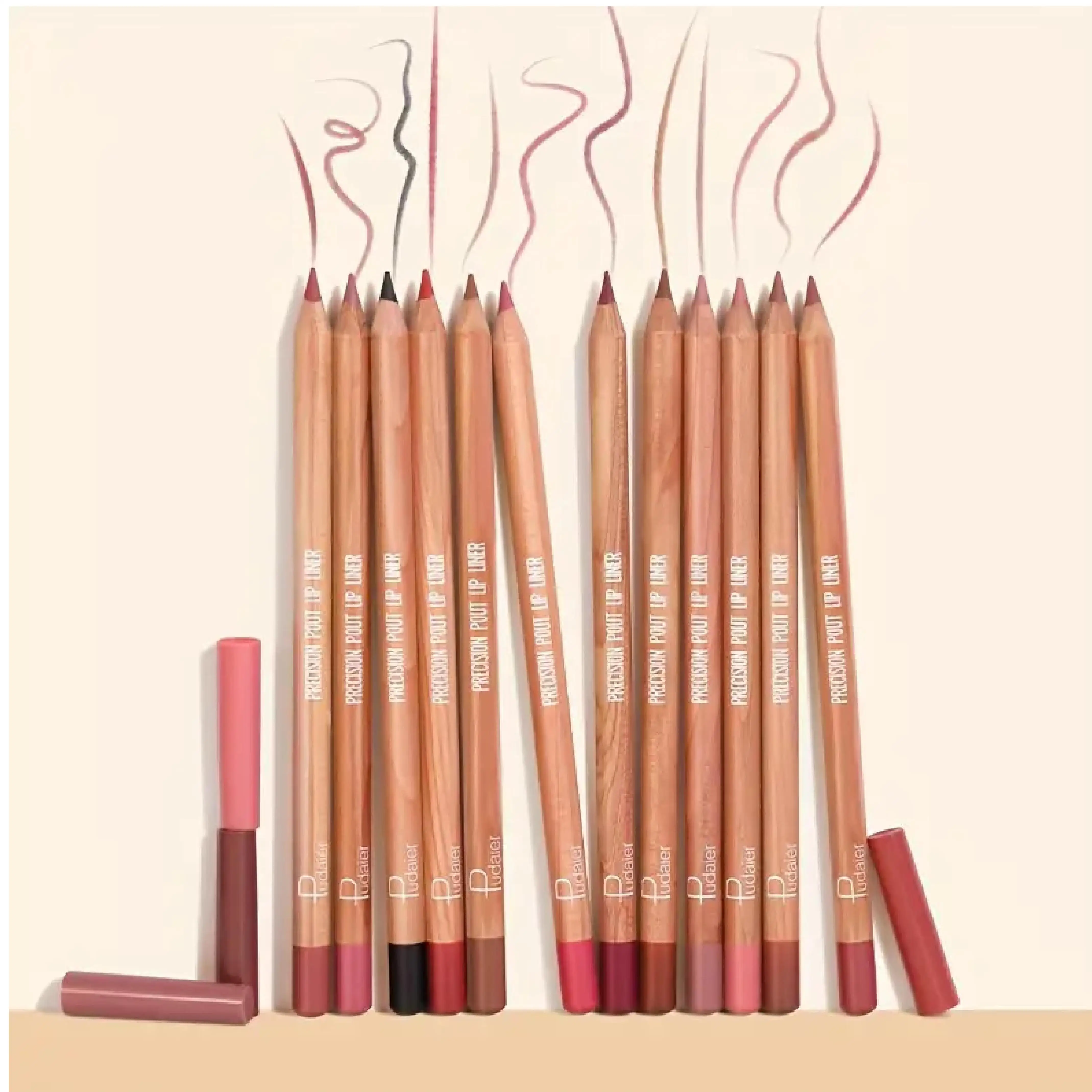 マット リップ ライナー ペンシル - 滑らかな精度、長時間持続、すべてのライト ベージュ タイプに自然な仕上がり、毎日のメイクアップに最適、