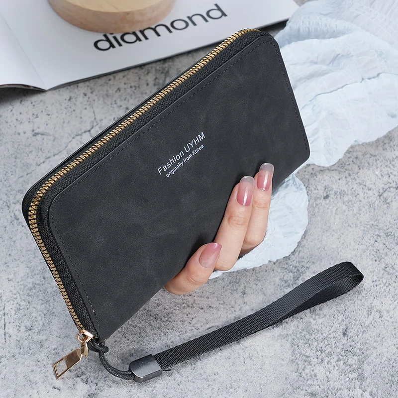 Ladies holding a long wallet 2024 new Korean handbag multi-function card bag mobile phone bag coin purse female wallet