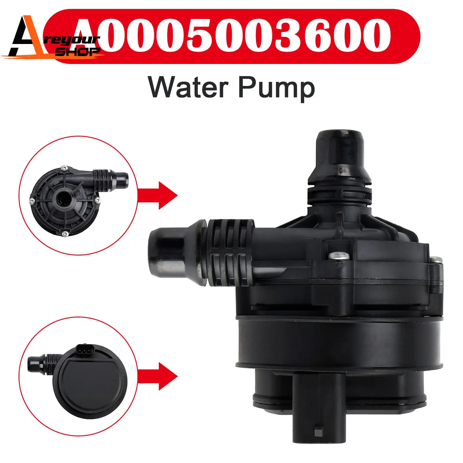 Areyourshop Engine Auxiliary Water Pump A0005003600 for Mercedes-Benz C180 C200 E300