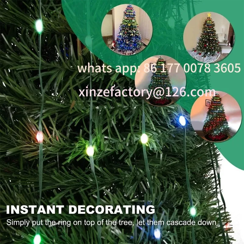 ไฟต้นคริสต์มาสอัจฉริยะปรับแต่งได้ ไฟ LED หลากสี ควบคุมผ่านแอป Bluetooth พร้อมตั้งเวลาและซิงค์เพลง สำหรับตกแต่งต้นคริสต์มาส