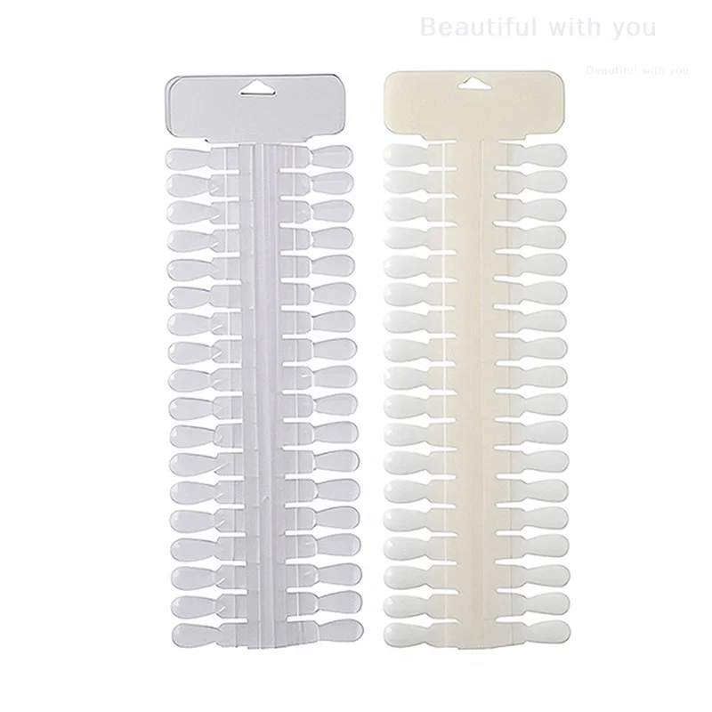 36 個ナチュラル/クリアカラーカードリムーバブルネイルアートディスプレイ偽ネイルチップラックティアドロップデザインマニキュアジェルポリッシュ練習ツール