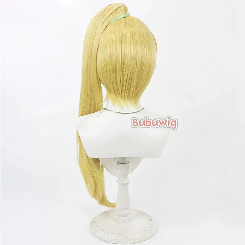 CyBubuwig الشعر الاصطناعية ساكي Nikaido تأثيري الباروكات زومبي لاند ساغا ساكي Nikaido 80 سنتيمتر طويل مختلط شقراء ذيل حصان شعر مستعار مقاومة للحرارة #5