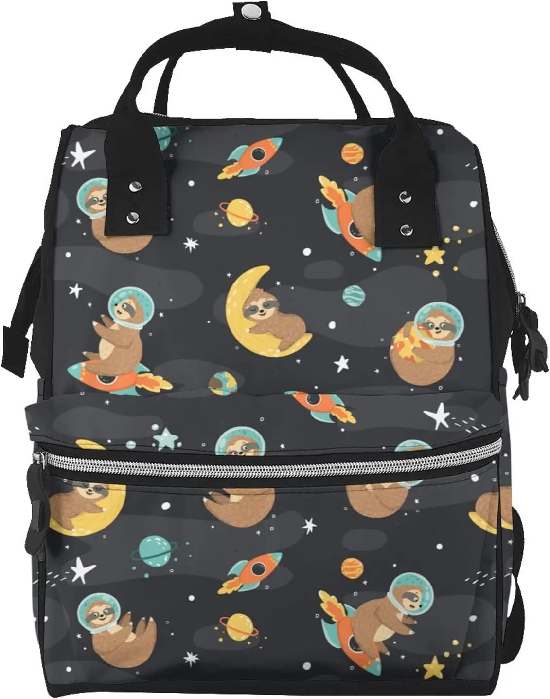 

Space Sloth Diaper Bag Backpack for Women Large Capacity Nappy Bag Multifunction Waterproof Mummy Backpacks for Mom Dad Essentia