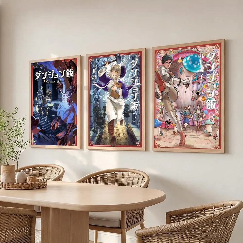 anime Delicious in Dungeon Poster Poster HD Frameless Creamy Style Home Decor Wall Art for Living Room Bedroom Gift