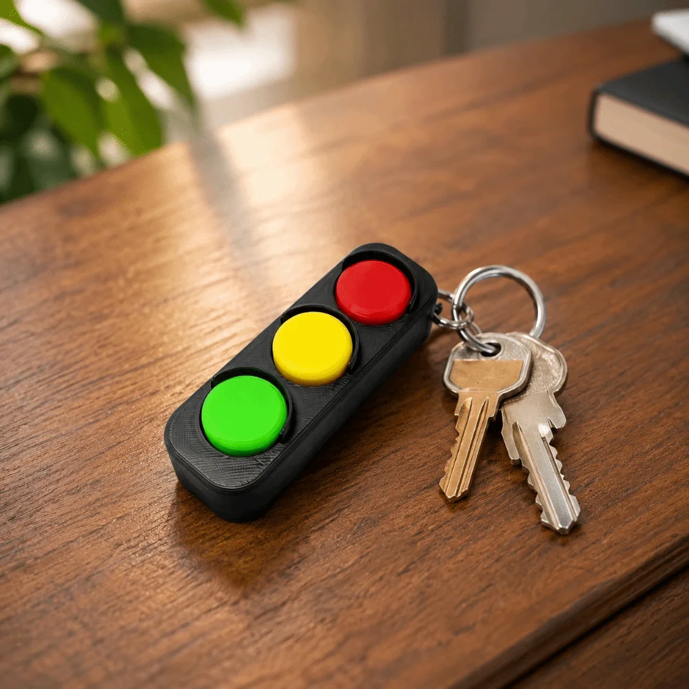3D Printed Fidget Clicker Keychain Portable Compact Mini Fidget Pleasant Touch Sleek Surface Stress Relief Hand Gift For Teens