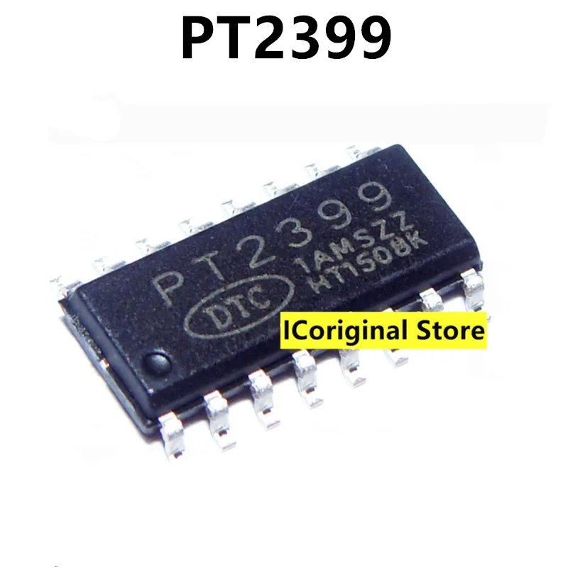 Novo e original PT2399 SOP-16 Circuito de processamento de reverberação digital de áudio Componentes eletrônicos 2399 chip IC