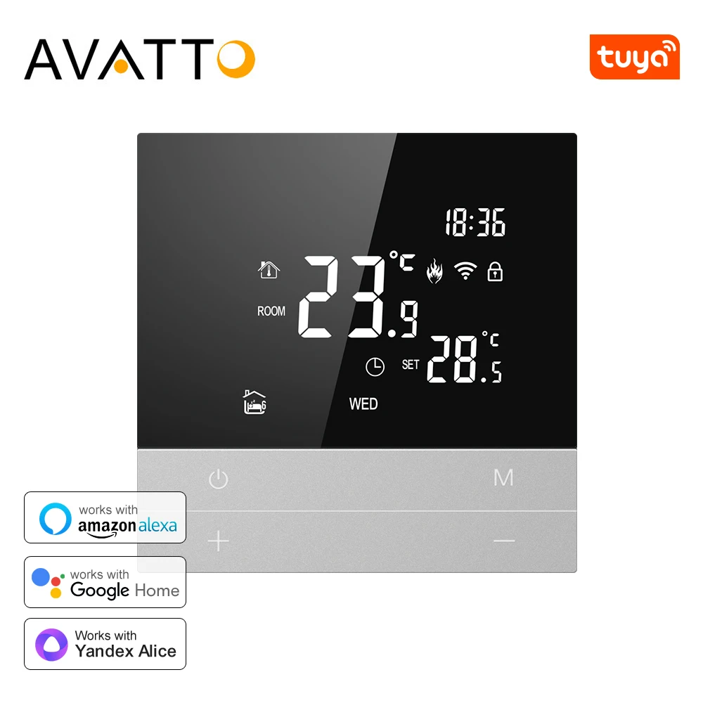 AVATTO Tuya WiFi Electric Floor/Heating Water/Gas Boiler Temperature Controller，Smart Thermostat For Google Home, Alexa, Alice