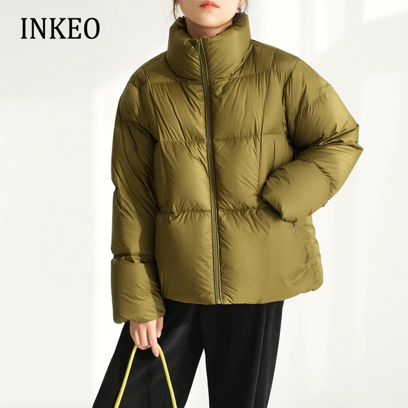 High quality 90% white goose down jacket warm for winter Women 2023 New Zipper Puffer coat Short Oversized Lady clothing 2O388