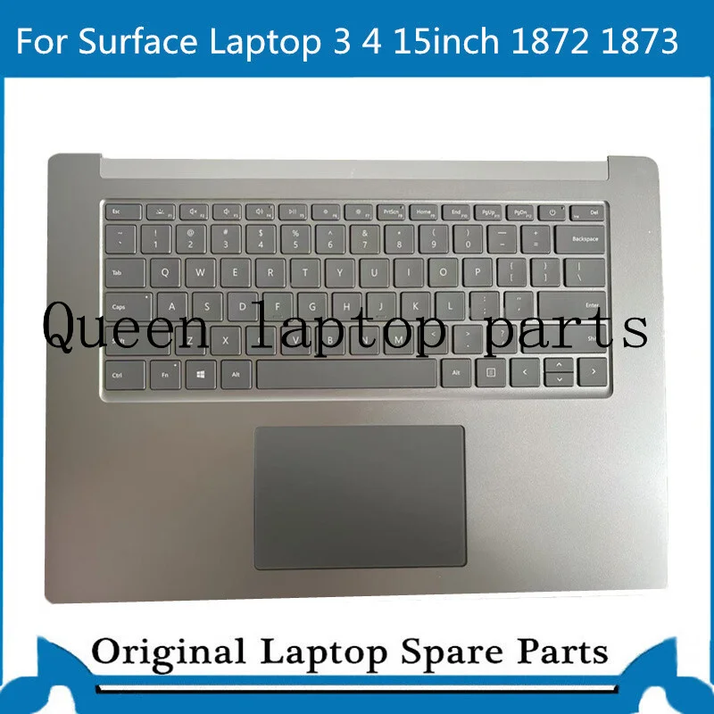 Para Microsoft Surface Laptop 3 4 5 1872 1873, Carcasa Superior con Teclado Plateado de 15 Pulgadas