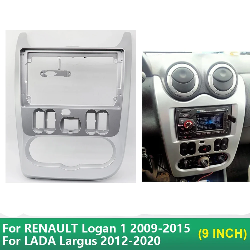 

9-дюймовый автомобильный радиоприемник для RENAULT Logan 1 2009-2015/LADA Largus 2012-2020, видеопанель, плеер, аудиосистема, комплект крепления на раму 2 Din