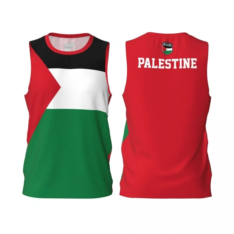 Palestine Flag Graphic Tank Top Simple Fashion Men Women 3D Printed Basketball Jersey Tees Loose Sports Sleeveless T Shirts Vest