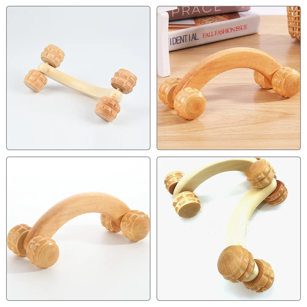 

Wood Massage Roller Portable Back Muscle Massager Tool for Body Massage Exercise Yoga Stretching Handheld Relaxation Roller