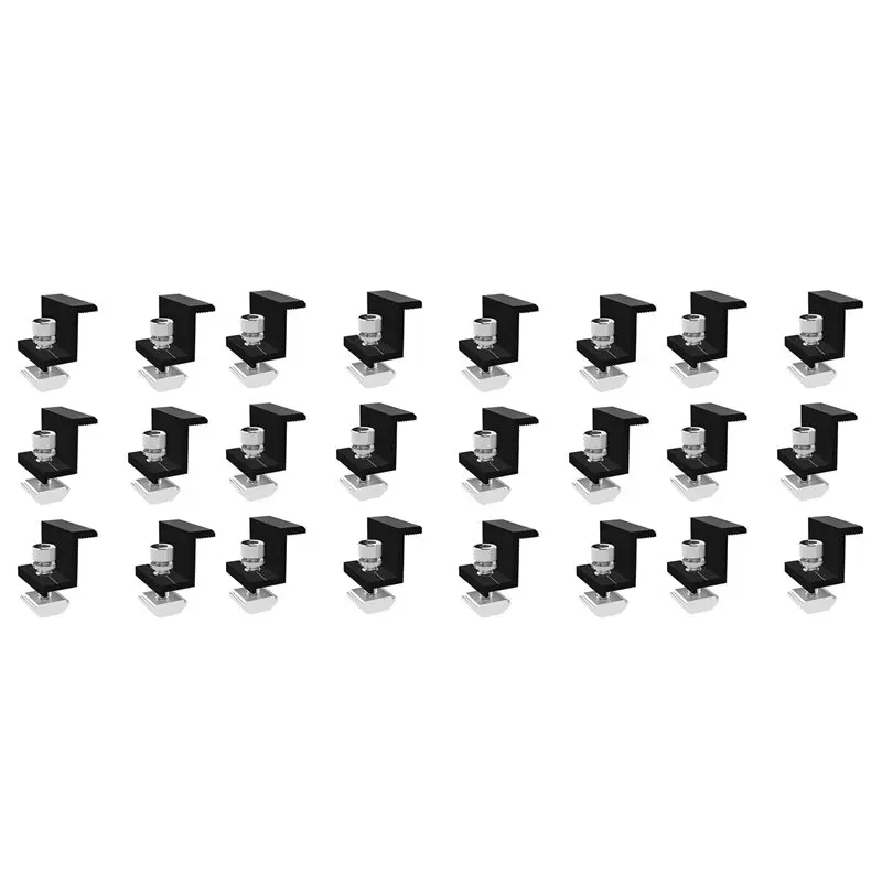 ABGH-24 Pack Solar Module Holder End Clamp, End Clamp For Mounting Solar Panel, Side Clamp For PV Solar Module Fixings 30Mm