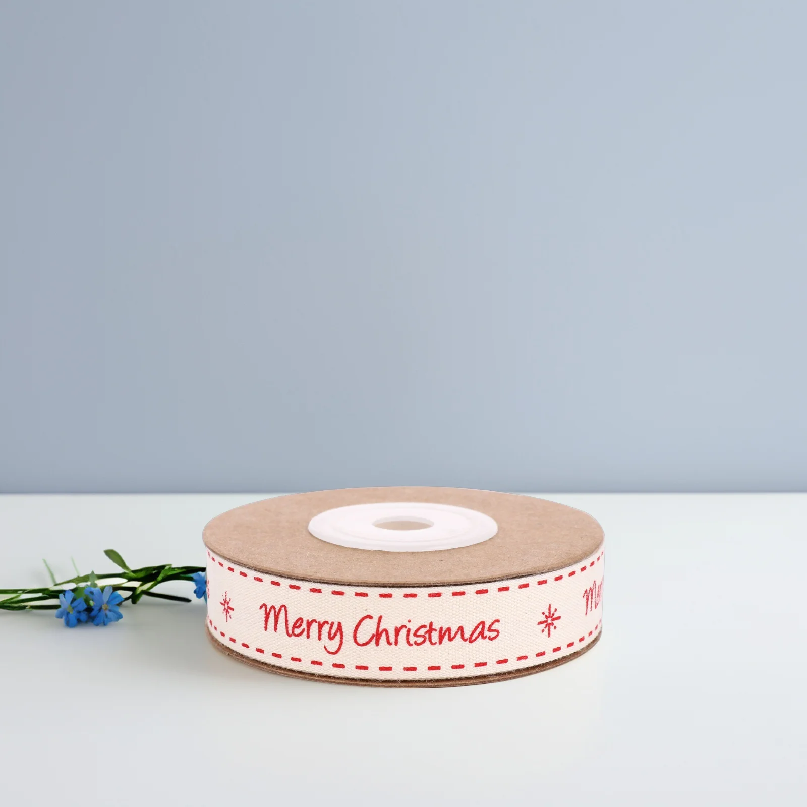 

Christmas Theme Cotton Ribbon Roll 1 Yard Print Fabric for Gift Packaging and Festive Decorations Supplies Christmas Ribbon