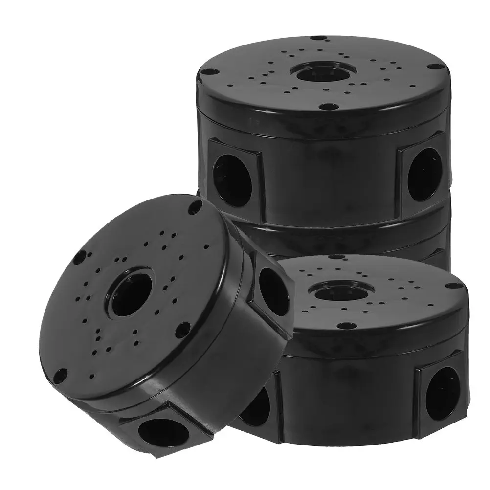 4Pcs Universal Security Camera Mount Bracket Round Disc Plastic Junction Box for Dome Cameras Wall Ceiling Cable Management Cctv