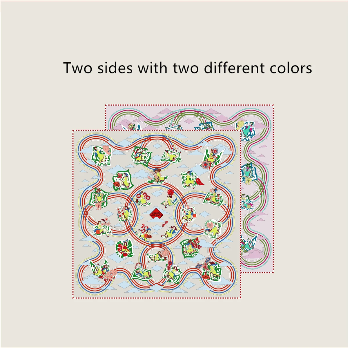 Dwustronna Apaszka Jedwabna Mała 53cm Damska Ręcznie Zwijana Szal Luksusowe Marki Torebka Akcesoria do Włosów Prezent Świąteczny dla Pani