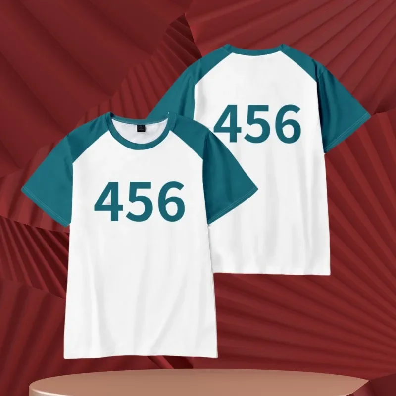T-shirt Seong Gi-hun   Costume 456 Tracksuit Calamari Games Disguise Caarnival Party Clothes For Men Women