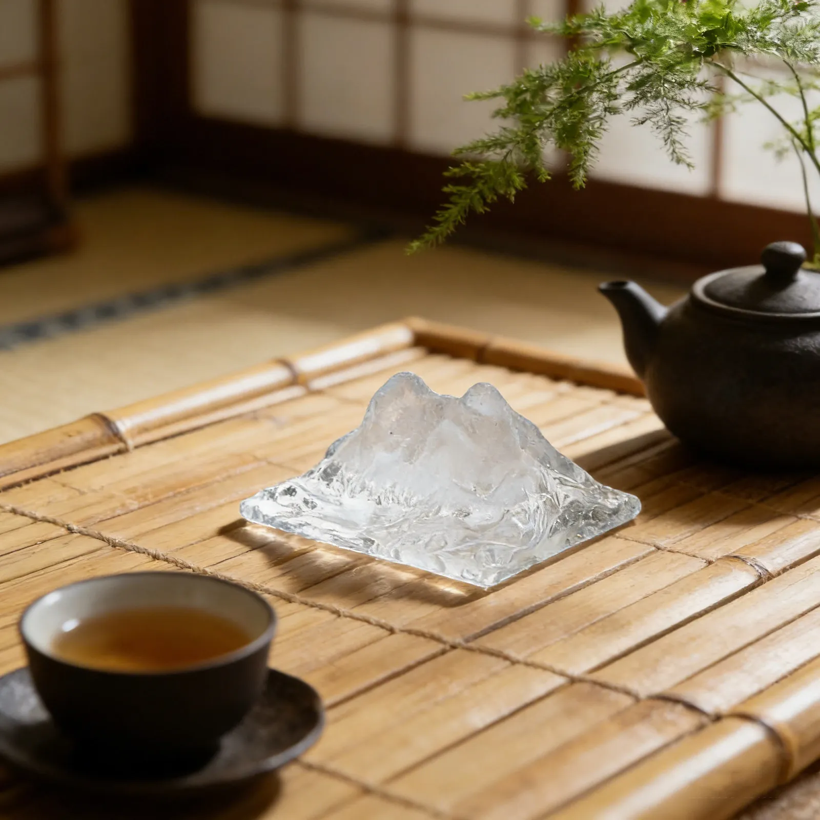 

Clear Crystal Iceberg Model Miniature Snow Mountain Sculpture Faux Ice Rock Aquarium Ornament Calming Winter Iceberg Landscape