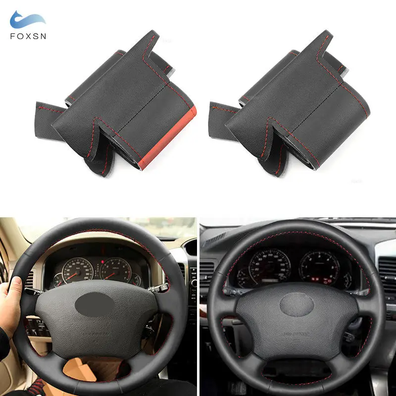 DIY Sewing Microfiber Leather Steering Wheel Cover For Toyota 4Runner Hilux Highlander Sequoia Sienna Tundra Lexus LS400 GX470