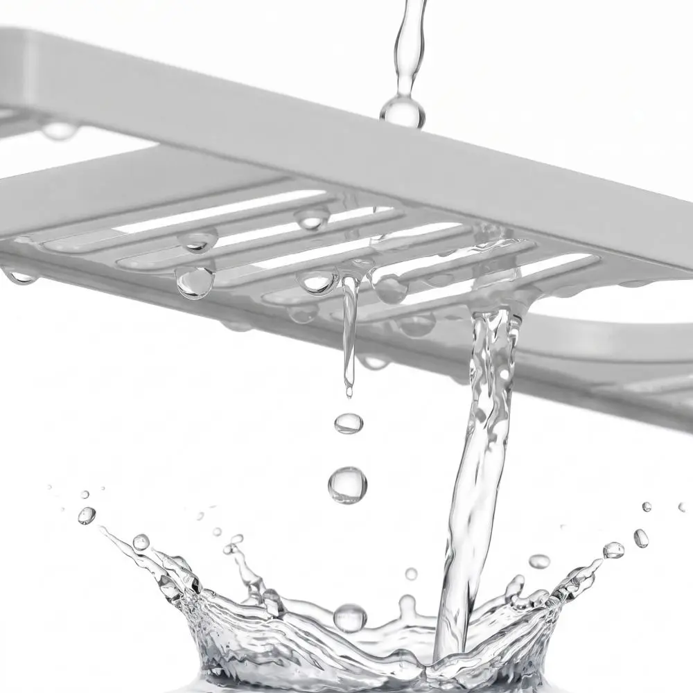 Fashion Universal Bathroom Storage Rack Mesh Water Drainage Kitchen Drainage Holder Non-punching Faucet Storage Shelf Household