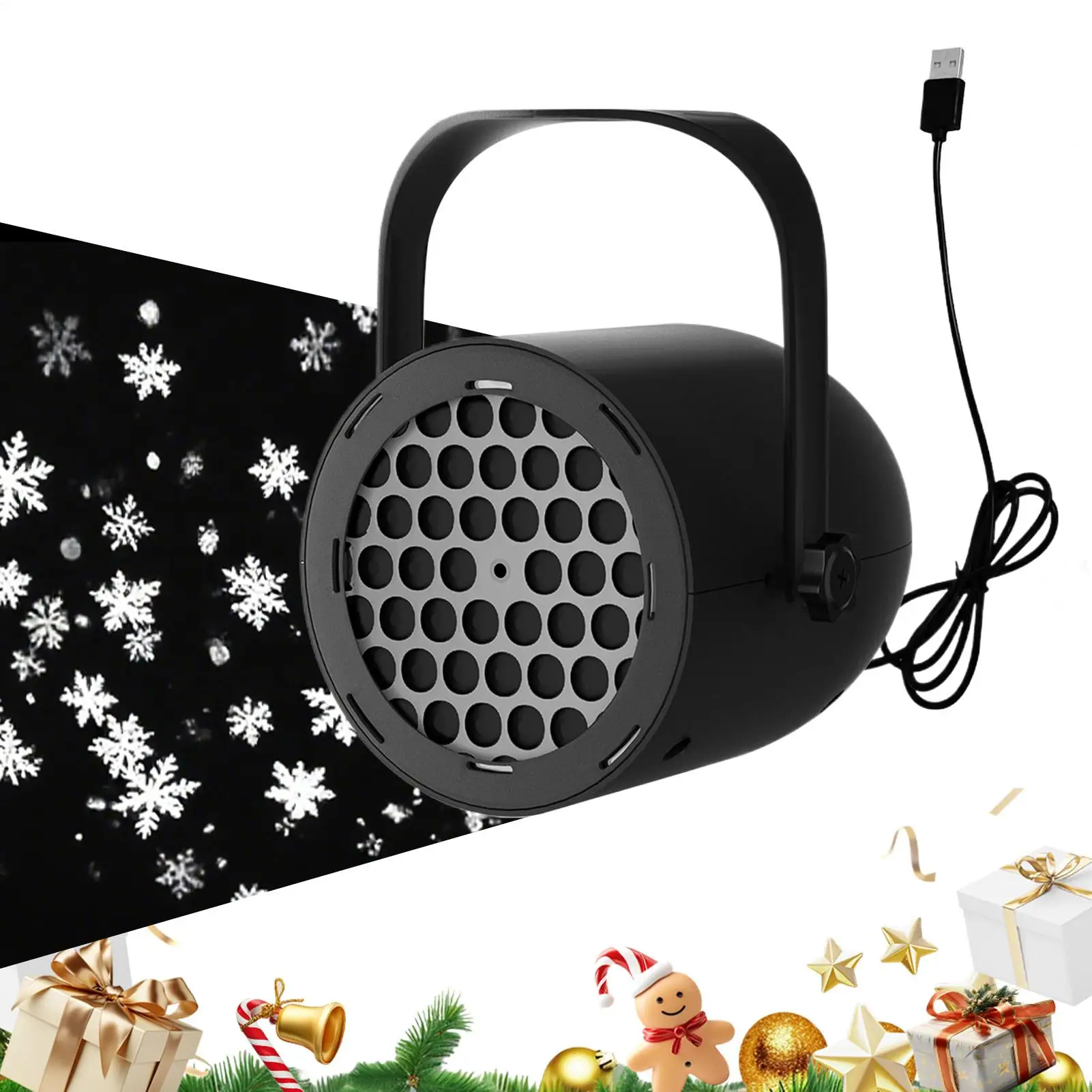Outdoor Christmas Projection Light LED Snowflake Projection Lamp SB Film Rotating Christmas Decorative Atmosphere Light