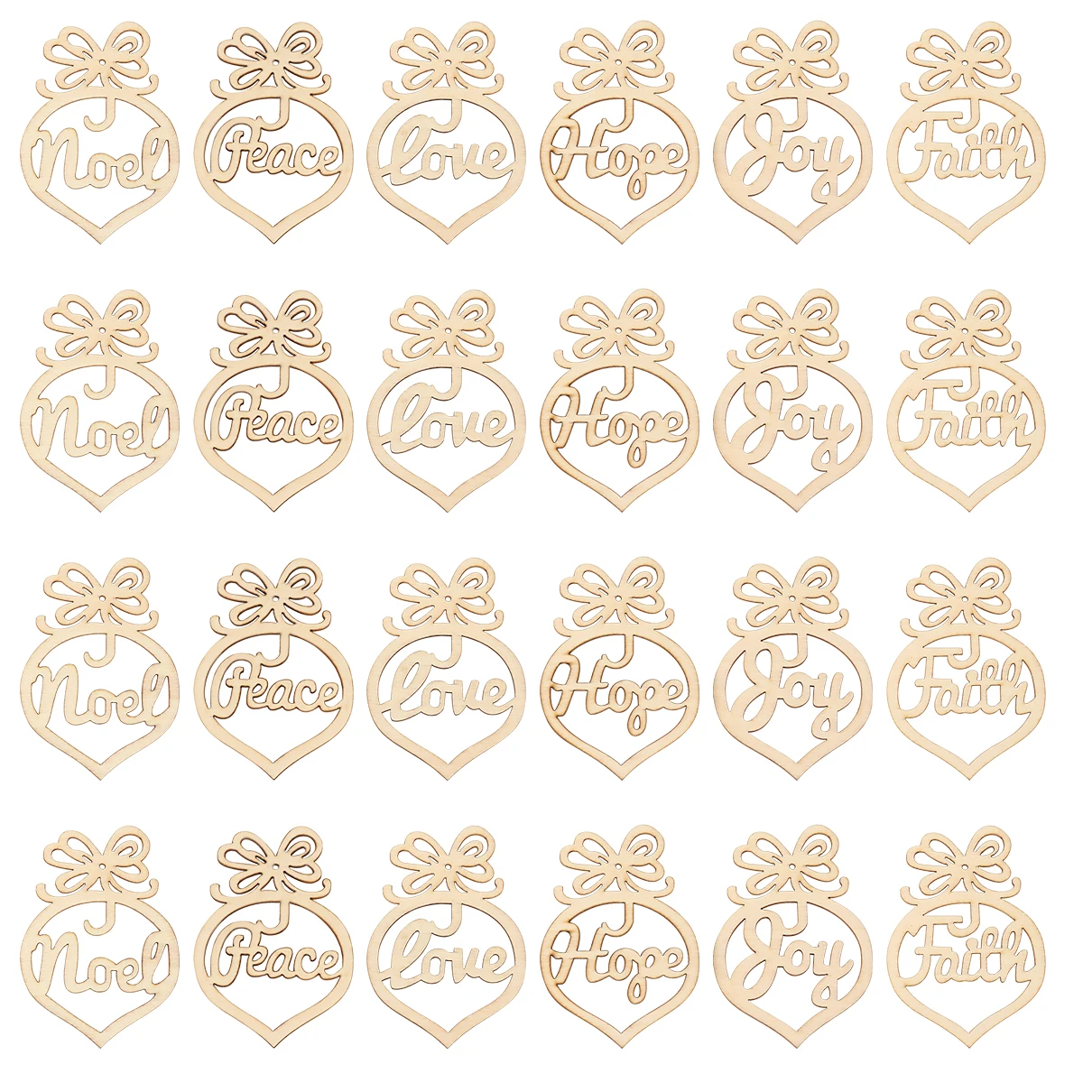 

36PCS Wooden Christmas Baubles Hollow naments for Tree Party Decor DIY Craft Tags Wedding Birthday Xmas New Year Easter