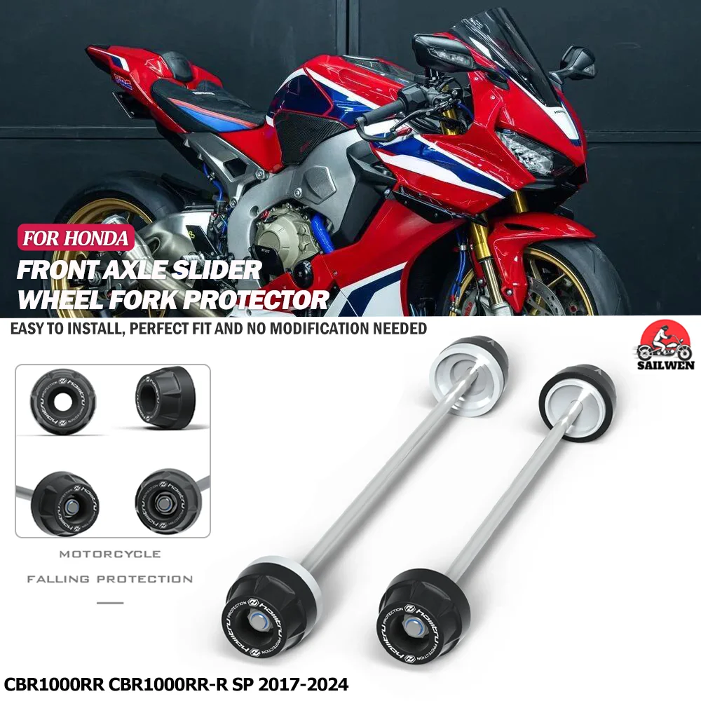 

For Honda CBR1000RR CBR1000RR-R SP 2017-2024 Front Rear wheel Spindle Crash Protection