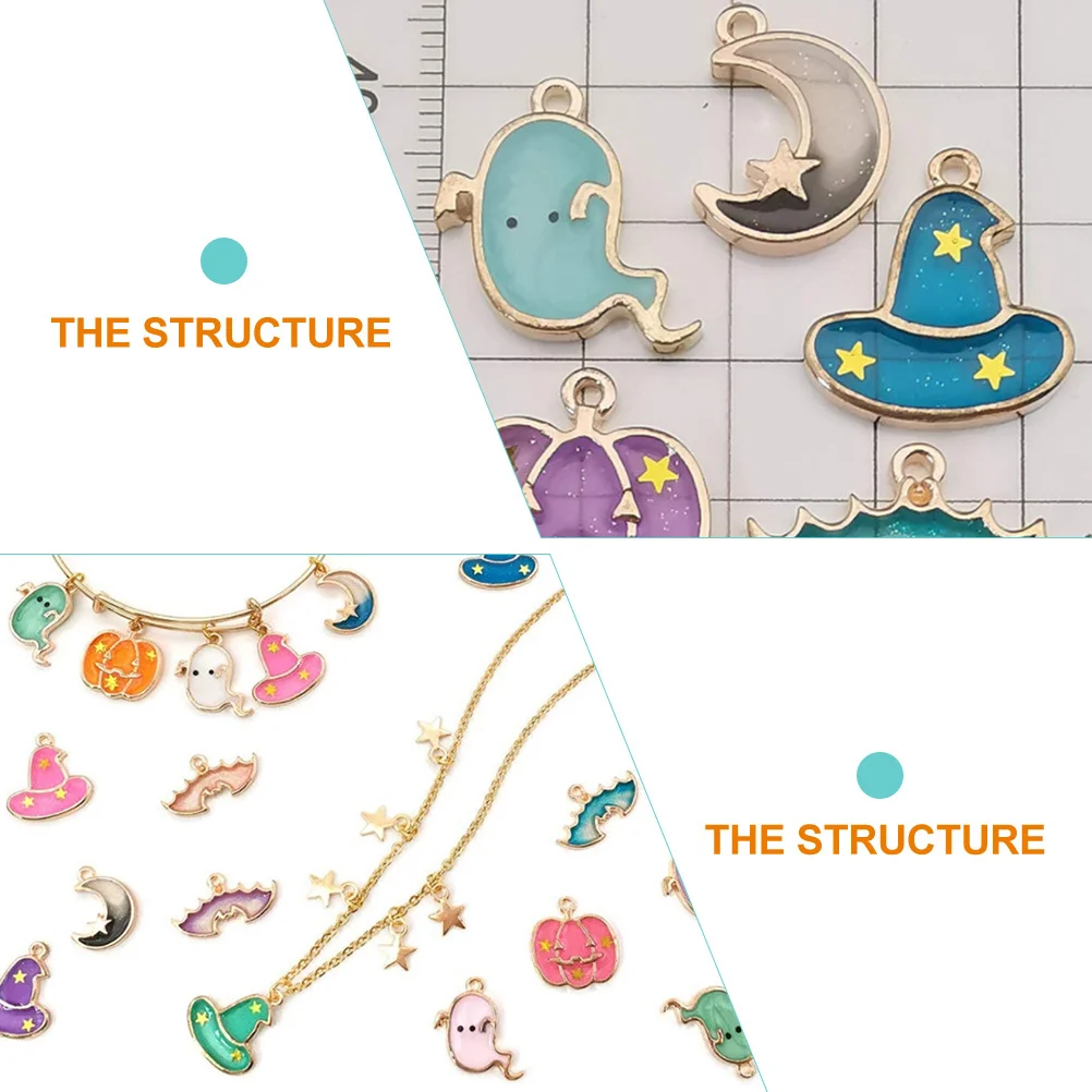 

1 Bag Halloween Pumpkin Ghost Hat Alloy DIY Charms Necklace Bracelet Earrings Jewelry Making Accessories Halloween Alloy Charms