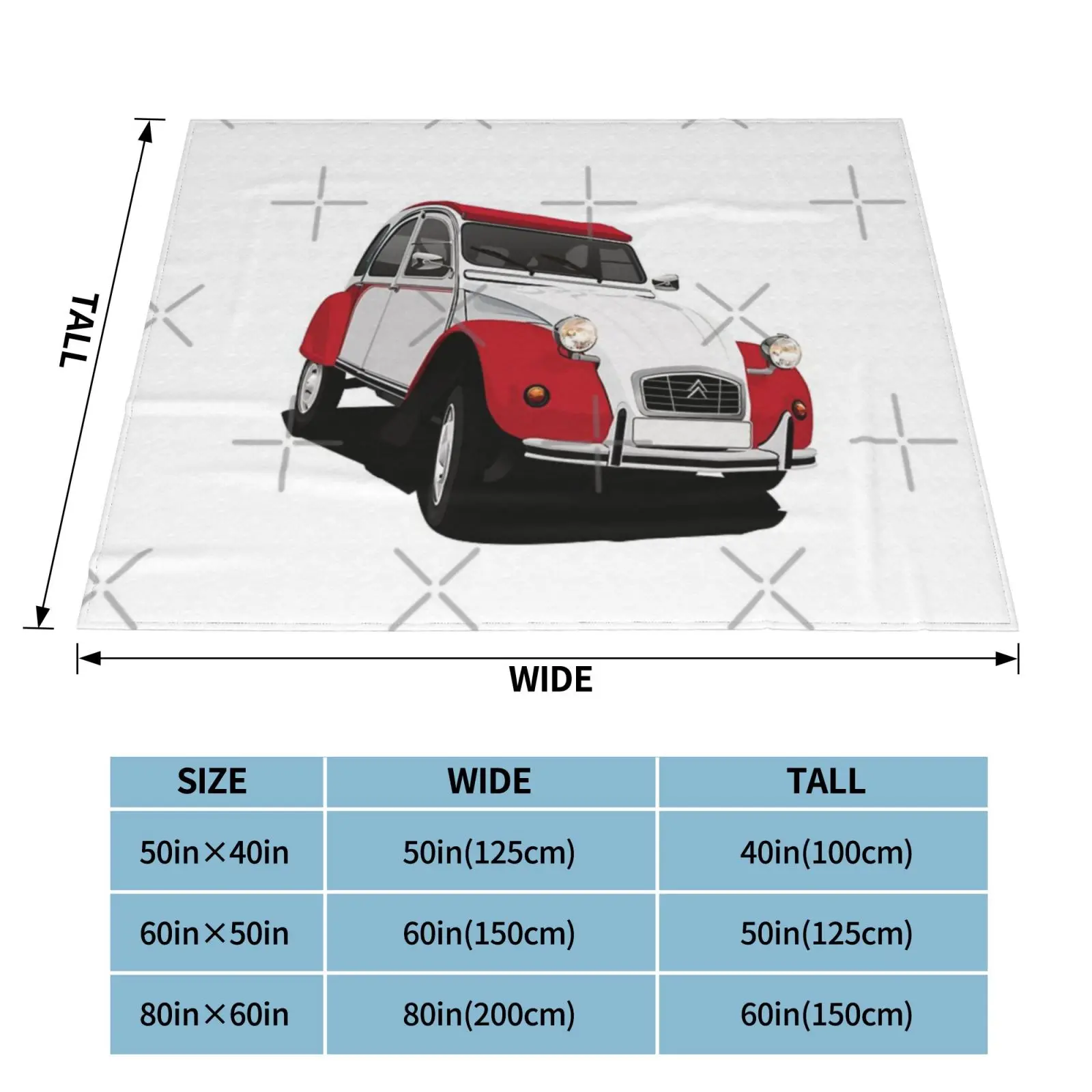 Two Tone Cornering Citroen 2Cv Blankets On The Bed Sofa Cover Travel For Kids Plush Weighted Blanket