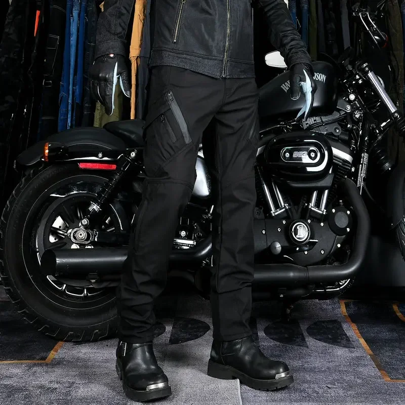 Wear-resistant motorcycle riding pants in summer, waterproof, wind-proof breathable high-waisted motorcycle anti-fall pants