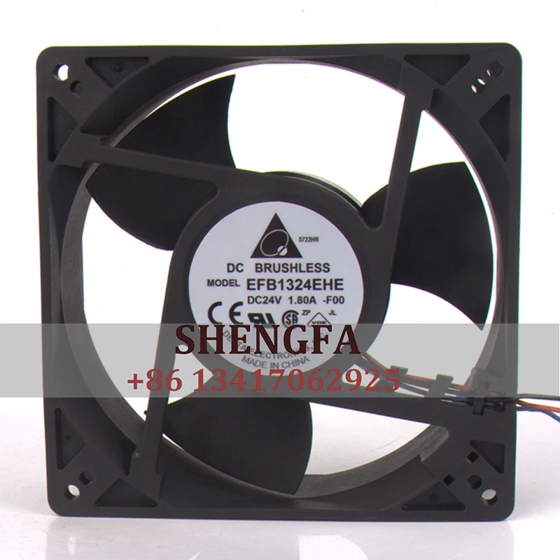 

DELTA Dual Ball Bearing Case Fan EFB1324EHE 127×127×38MM 12738 24V 1.8A 12CM High Airflow Inverter Cooling Fan