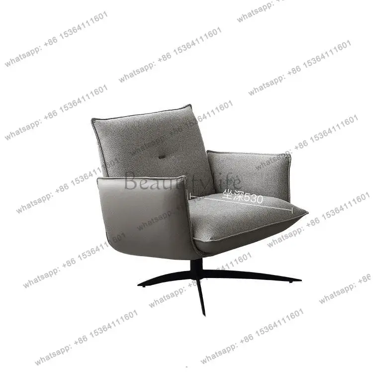 

Hotel sofa leather single high back chair, Nordic, leisure, recliner