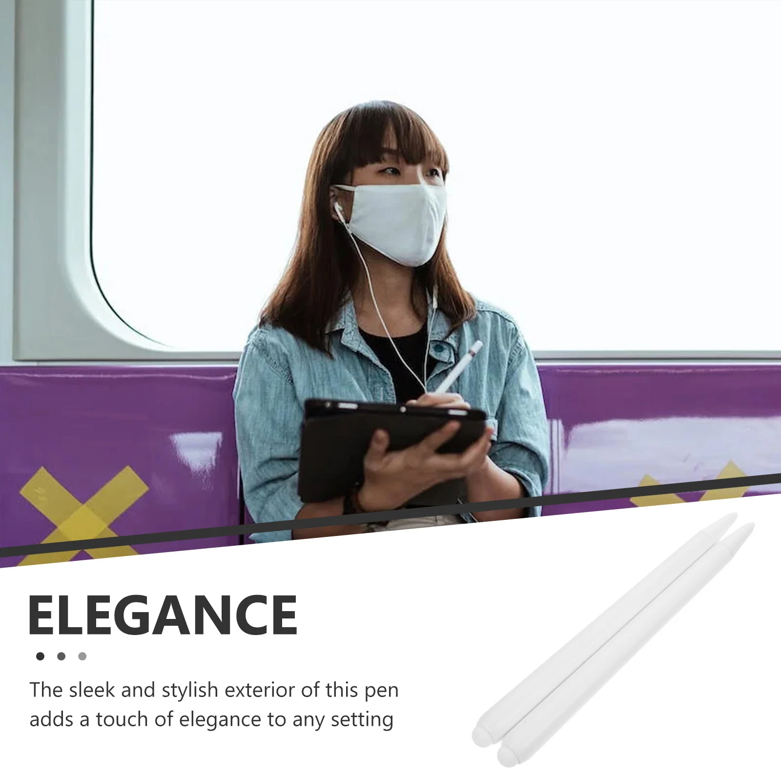 

2pcs Touch Stylus Pen Dual Head for Screen White F1850 Capacitive Tablet Pens Handwriting Precision Control