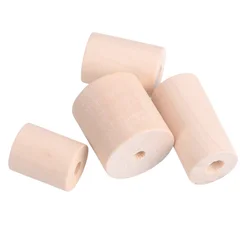 5pcs Cylinder Shape Natural Wood 20x25mm 20x30mm 20x40mm Loose Handcraft Beads For Woodcraft DIY Crafts Jewelry Making