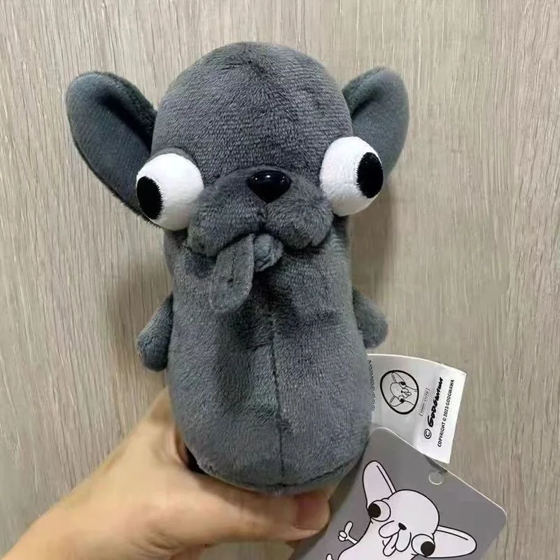 18cm Chihuahua Plush Toy Ugly Cute Funny Stuffed Doll Creative Whimsical Cotton Doll Keychain Bag Charm Adorable Gift For Kids