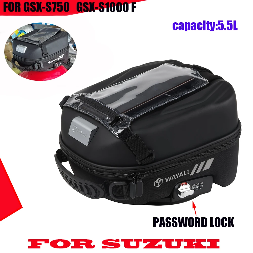 

Fuel Tank Bag For SUZUKI GSX-S750 GSX750 GSX-1000 GSX-S1000F GSX1000 GSXS GSX-S 750 1000 Motorcycle Tank Bag password lock