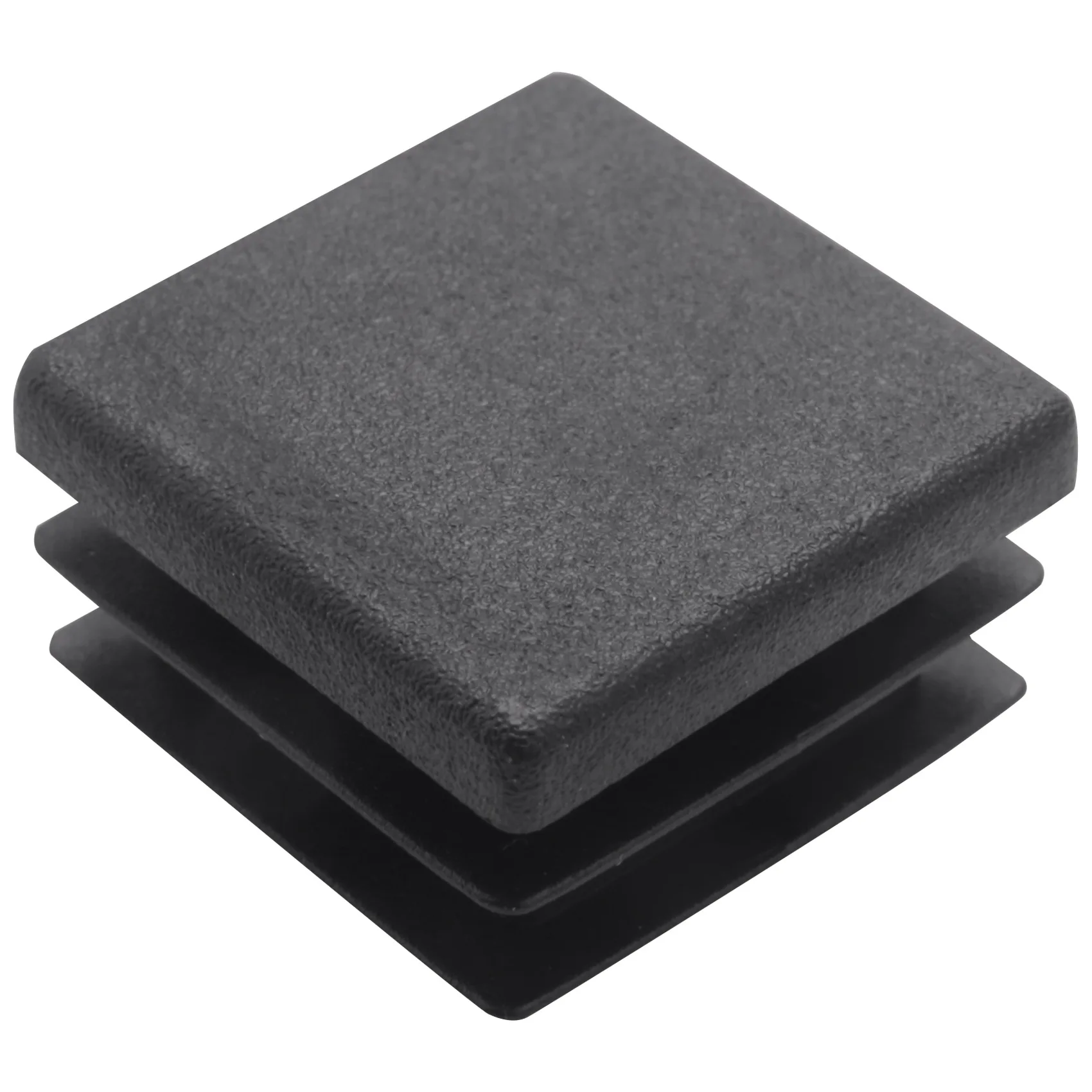 100 peças de tubo quadrado de plástico insere tampas de cobertura de extremidade 20mm x 20mm preto