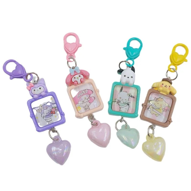 Miniso Photo Sanlio Pendant Cartoon Cute Niche Keychain Macaron Color Girl Heart Bag Decorative Pendant