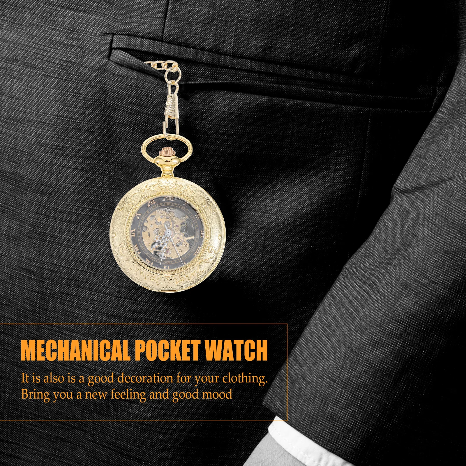 Vintage Pocket Watch Zinc Alloy Retro Necklace for Men Mechanical Nurse Watches Chain Lightweight Gift Steampunk Style