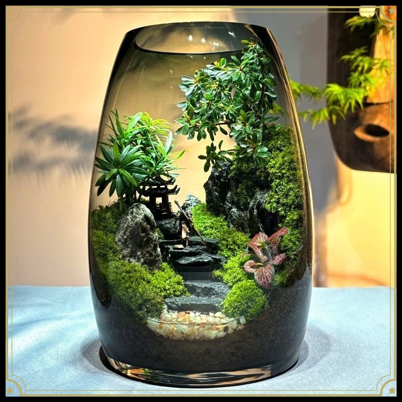Rhododendron Pavilion Moss Micro Landscape DIY Desktop Ecological Bottle Ornament