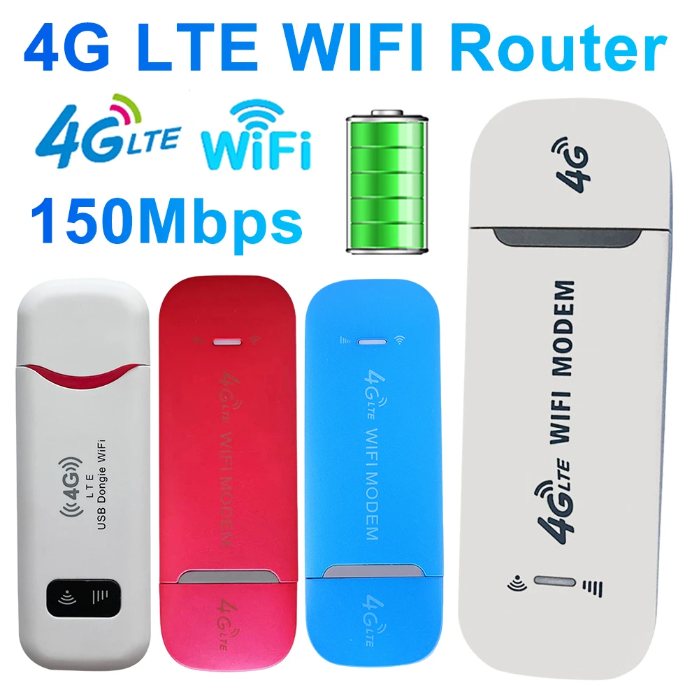 4G Wireless LTE WiFi Router 150Mbps Modem Stick Pocket WiFi Hotspot USB Dongle Mobile Broadband Tp link Sim Card Home OfficeWiFi