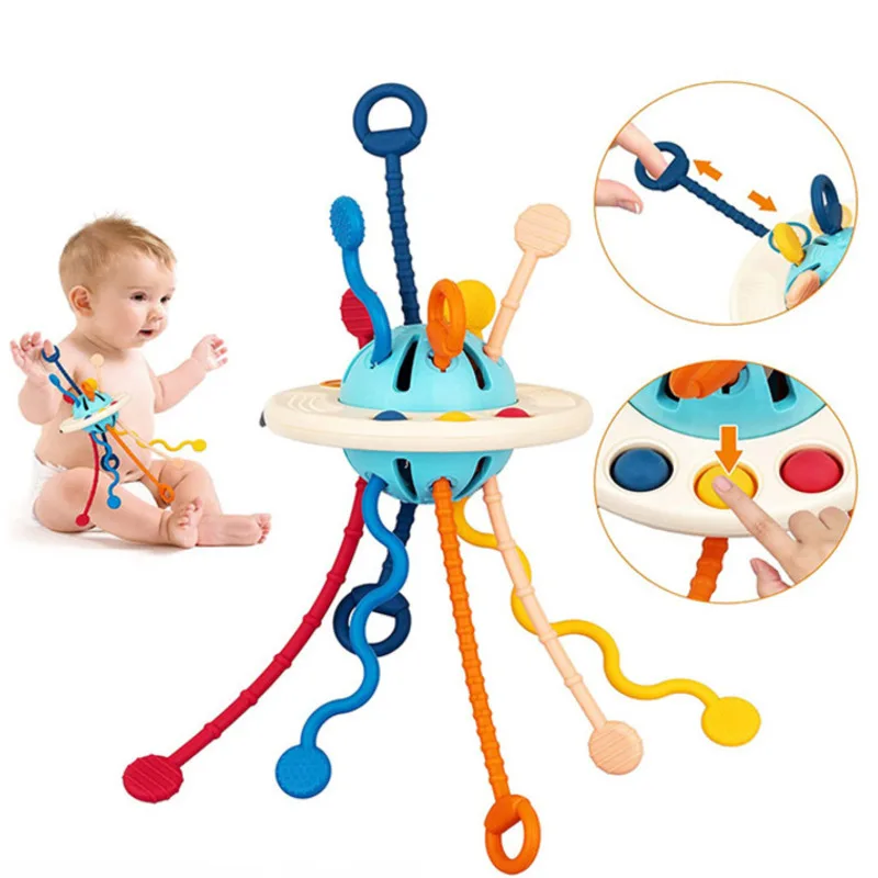 Montessori Sensory Development Baby Toys Pull String Finger Grasp Training Early Learning Education Toys Teething BPA Free 1-3Y