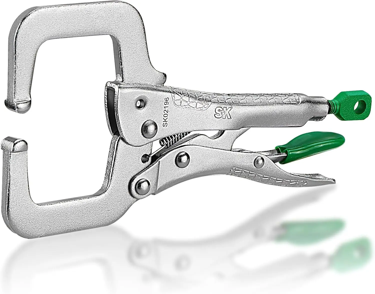 

6-дюймовые зажимные клещи с C-образным зажимом и стандартными губками, конструкция из высококачественной стали CR-V, эргономичная противоскользящая рукоятка для надежного захвата