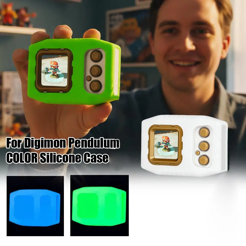 Glow-in-the-Dark Silicone Protective Case for Digimon Pendulum COLOR Shockproof Anti-Scratch Cover with Luminous Design