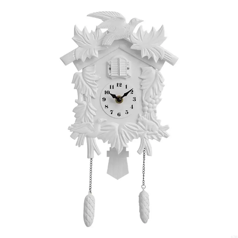 37ME Flapping Bird Cuckoo Clock Decorative Pendulums Clock Battery Operated for Indoor