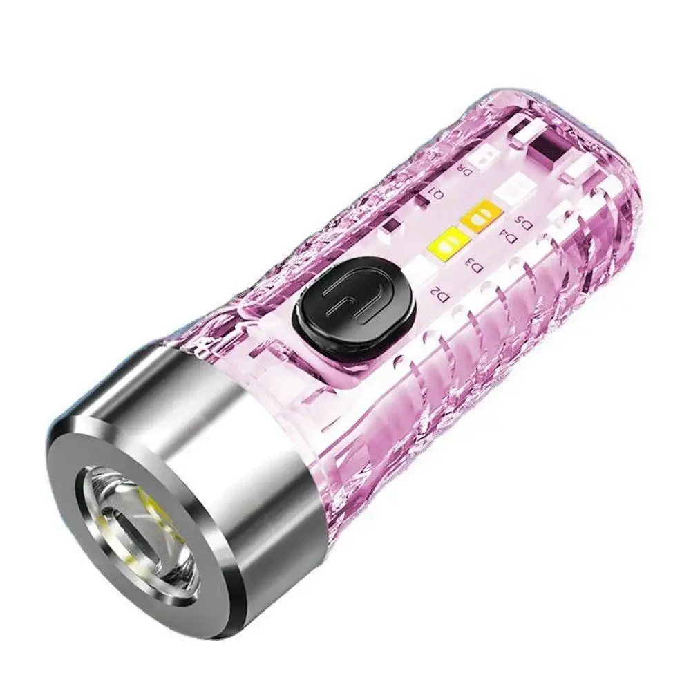 Multi-function Keychain Flashlight Portable Outdoor Camping Multicolor Signal Light High Brightness for Hiking Travel Emergency