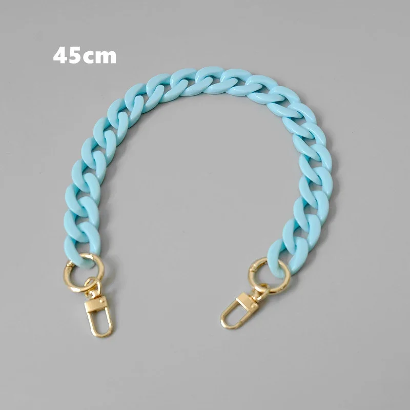 Neue modische Damenhandtaschen-Accessoire-Kette, abnehmbarer Ersatz, weiß-blauer Taschenriemen, Damen-Schulterkette, niedliche Handyhüllen-Kette aus Harz – Detail 12