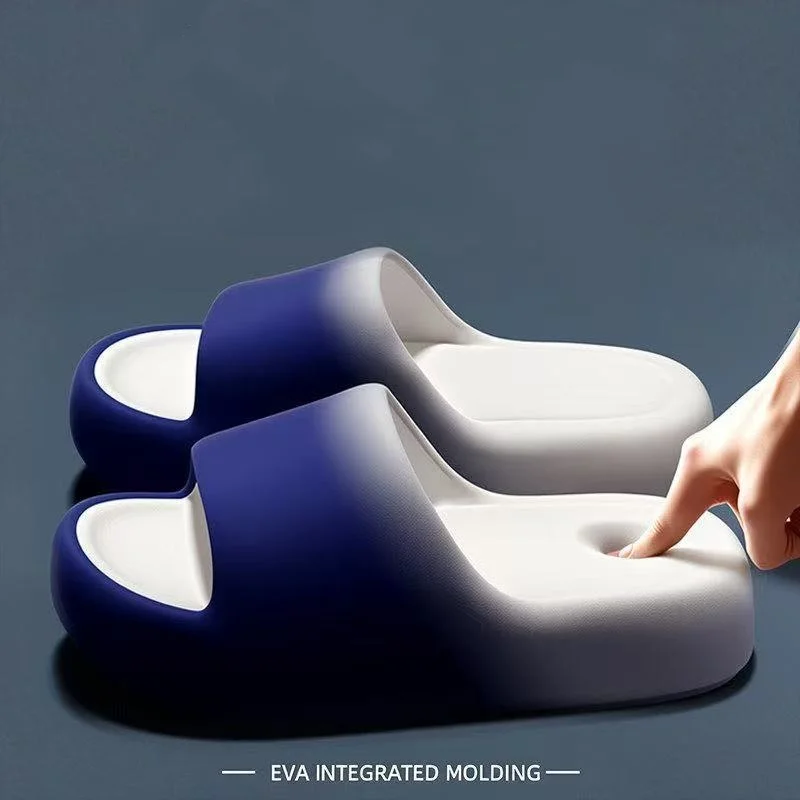 Gradually Change Thick Bottom, Soft Slippers for Men and Women in Summer Bathroom Non-slip and Deodorant Sandals for Home Wear