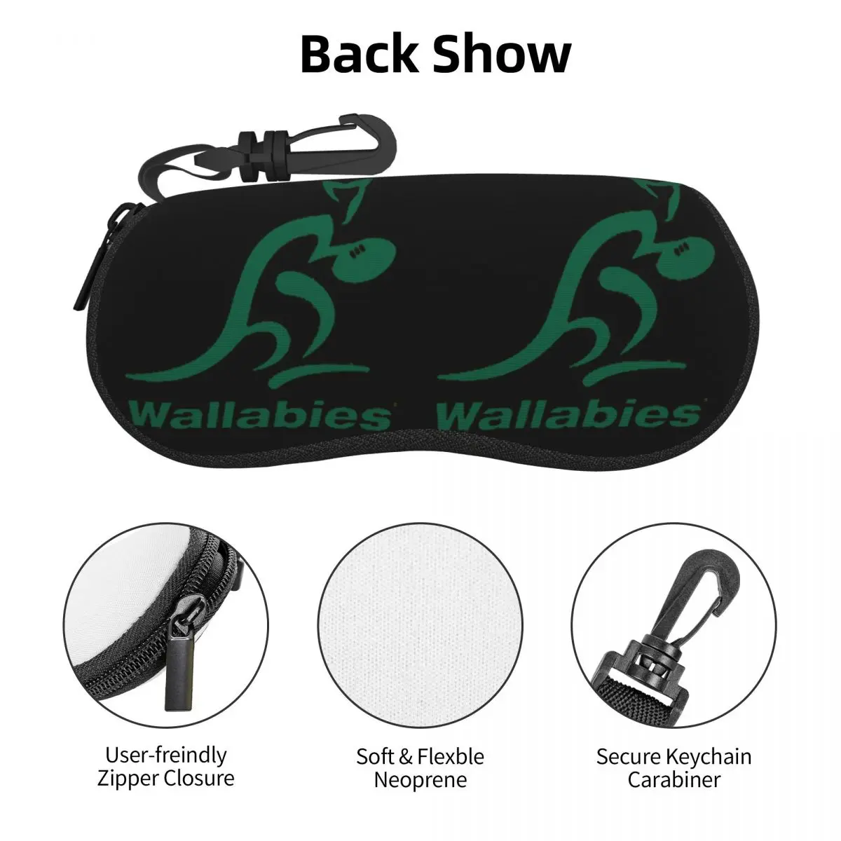 Australia Rugby Wallabies Yellow Wallaby Shell Glasses Case Protector Sunglasses Box Women Men Soft Eyeglasses Bag Pouch