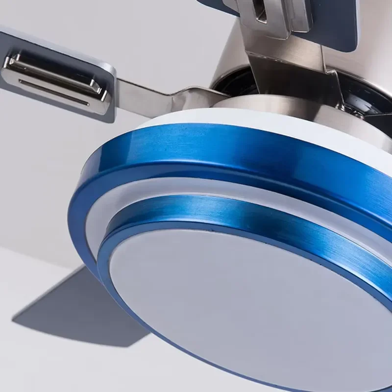 Modern Ceiling Fan with Light and Remote Control Solid Wood Blades